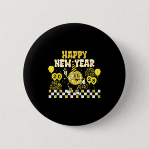 Oud en Nieuw Hallo 2026 Gelukkig Nieuwjaar 2026 Sc Ronde Button 5,7 Cm