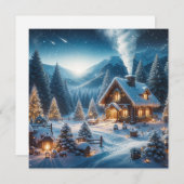 Oud en nieuw in de Alpen Feestdagenkaart (Voorkant / Achterkant)