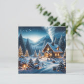 Oud en nieuw in de Alpen Feestdagenkaart (Staand voorkant)