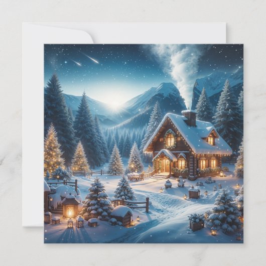 Oud en nieuw in de Alpen Feestdagenkaart (Voorkant)