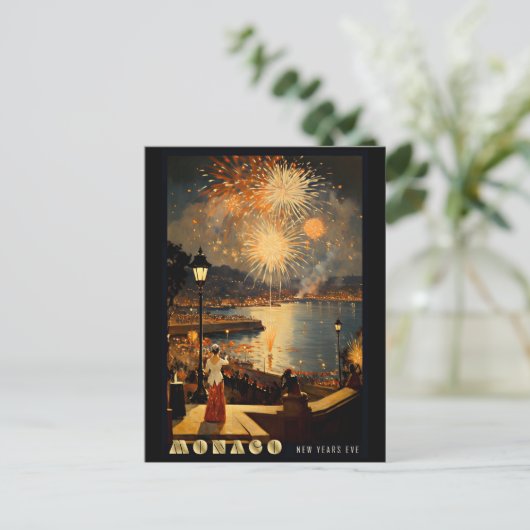 Oud en Nieuw in Monaco Briefkaart (Staand voorkant)