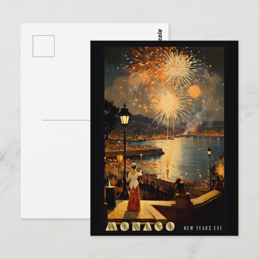 Oud en Nieuw in Monaco Briefkaart (Voorkant / Achterkant)