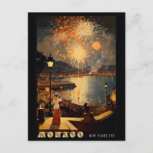 Oud en Nieuw in Monaco Briefkaart (Voorkant)