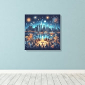 Oud en Nieuw in New York City Canvas Afdruk (Insitu (Houten vloer))