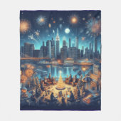 Oud en Nieuw in New York City Fleece Deken (Voorkant)