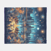 Oud en Nieuw in New York City Fleece Deken (Voorkant (Horizontaal))