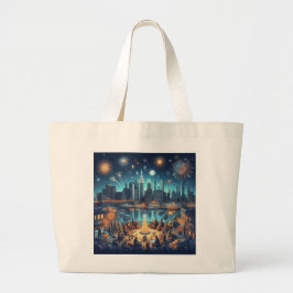 Oud en Nieuw in New York City Grote Tote Bag
