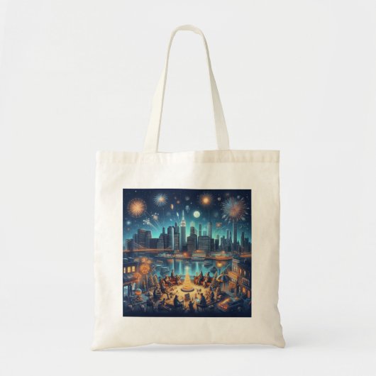 Oud en Nieuw in New York City Tote Bag (Voorkant)