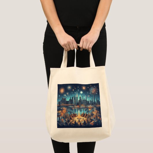 Oud en Nieuw in New York City Tote Bag (Voorkant (product))