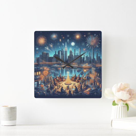 Oud en Nieuw in New York City Vierkante Klok (Huis)