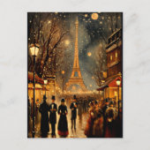 Oud en nieuw in Parijs Feestdagenkaart (Voorkant)