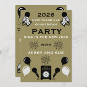 Oud en Nieuw Karaoke Countdown Kaart (Voorkant / Achterkant)