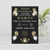 Oud en Nieuw Karaoke Countdown Kaart (Staand voorkant)