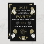 Oud en Nieuw Karaoke Countdown Kaart (Voorkant / Achterkant)
