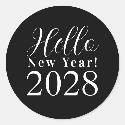 Oud en Nieuw Klassieker Zwart en Wit Ronde Sticker (Voorkant)