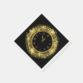 Oud en Nieuw Klok Glitter Confetti Servet (Hoek)