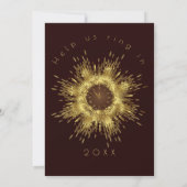 Oud en Nieuw Klok Gouden Glitter Burst Kaart (Achterkant)