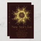 Oud en Nieuw Klok Gouden Glitter Burst Kaart (Voorkant / Achterkant)