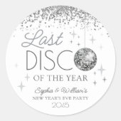 Oud en Nieuw Laatste Disco van het Jaar Ronde Sticker (Voorkant)