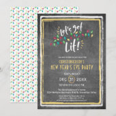 Oud en nieuw LET'S GET LIT-feest Kaart (Voorkant / Achterkant)