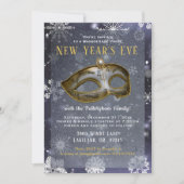 Oud en Nieuw Masquerade Feest Uitnodigen Kaart (Voorkant)