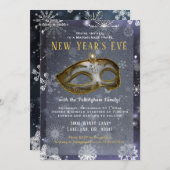 Oud en Nieuw Masquerade Feest Uitnodigen Kaart (Voorkant / Achterkant)