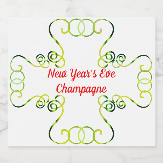 Oud en Nieuw Mousserende Wijn Label Sparkling Wijnetiket (Enkel label)