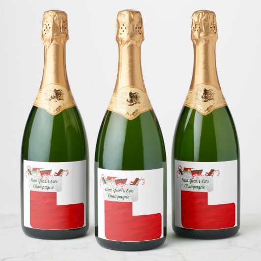 Oud en Nieuw Mousserende Wijn Label Sparkling Wijnetiket (Flessen)