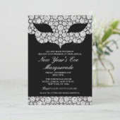 Oud en Nieuw NYE Masquerade Party Uitnodiging (Staand voorkant)