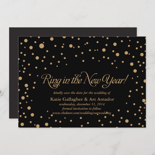 Oud en Nieuw opslaan aankondiging (Voorkant / Achterkant)