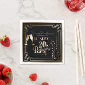 Oud en Nieuw Roaring 20s Art Deco Gold Lijst Servet (Insitu)