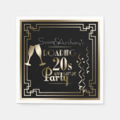 Oud en Nieuw Roaring 20s Art Deco Gold Lijst Servet (Voorkant)