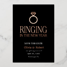 Oud en nieuw save the date folie feestdagenkaart