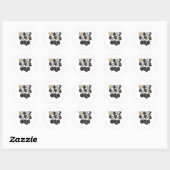 Oud en Nieuw Tellen Eerste Verjaardag Ronde Sticker (Vel)