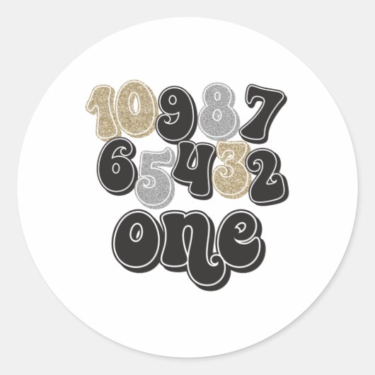 Oud en Nieuw Tellen Eerste Verjaardag Ronde Sticker (Voorkant)