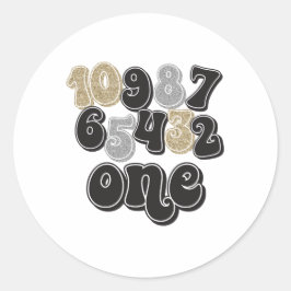 Oud en Nieuw Tellen Eerste Verjaardag Ronde Sticker