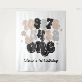 Oud en Nieuw Tellen Eerste Verjaardag Wandkleed
