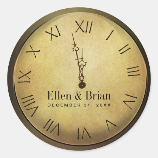 Oud en Nieuw Trouwstickers Ronde Sticker (Voorkant)