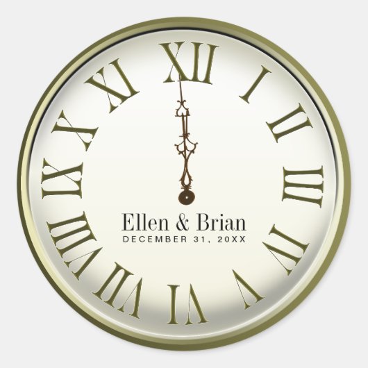 Oud en Nieuw Trouwstickers Ronde Sticker (Voorkant)