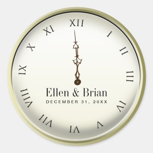 Oud en Nieuw Trouwstickers Ronde Sticker (Voorkant)