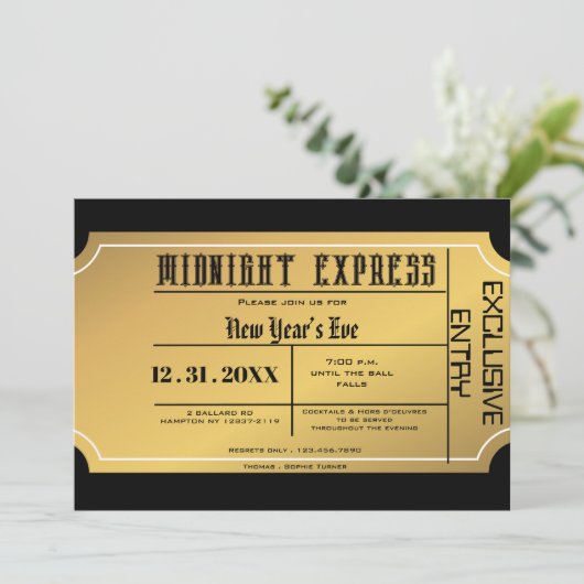 Oud en Nieuw Uitnodiging (Staand voorkant)