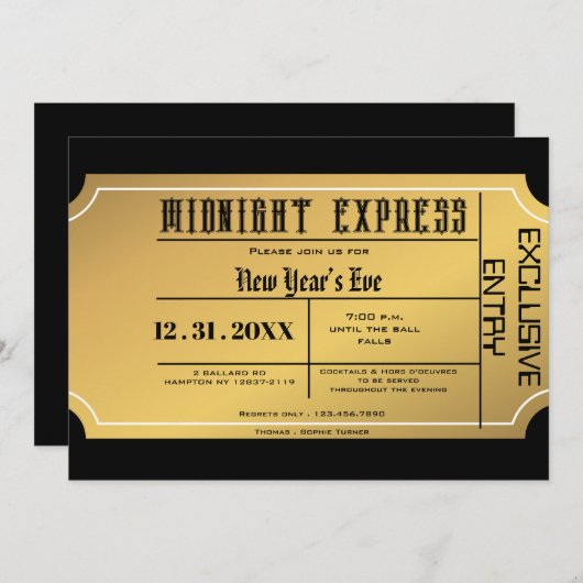 Oud en Nieuw Uitnodiging (Voorkant / Achterkant)