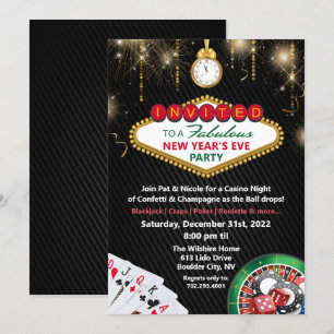 Oud en Nieuw Vegas Casino Feest Uitnodiging