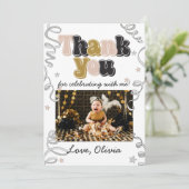 Oud en Nieuw Verjaardag Bedankt Fotokaart (Staand voorkant)