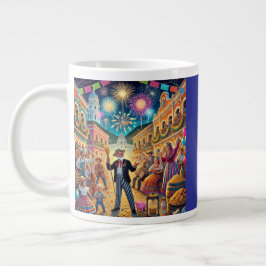 Oud en Nieuw-viering El Año Viejo Grote Koffiekop