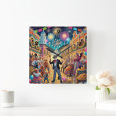 Oud en Nieuw-viering El Año Viejo Vierkante Klok (Huis)