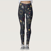 Oud en Nieuw-vieringspatroon Leggings (Voorkant)