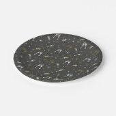 Oud en Nieuw Vuurwerk en Champagneglazen Papieren Bordje (Gekanteld)