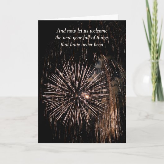 Oud en Nieuw vuurwerk in Black Sky Kaart (Voorkant)