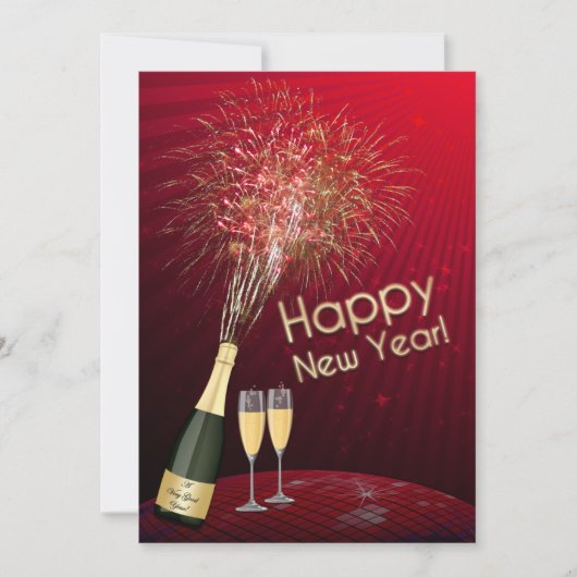 Oud en Nieuw Vuurwerk Let's Party Invitation 3 Kaart (Voorkant)